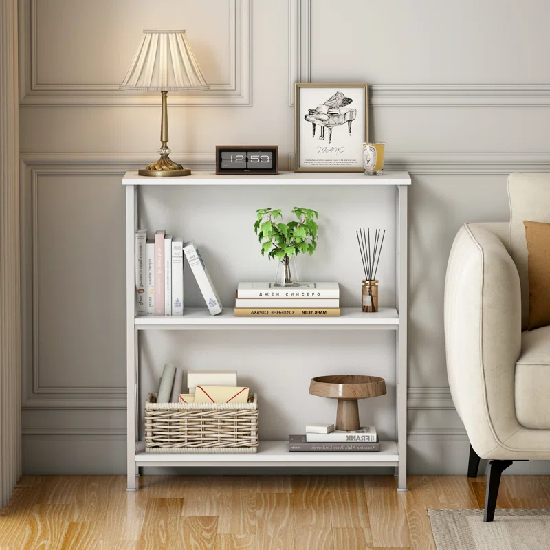 Koehn 3-Tier Bookshelf, Farmhouse Small Bookshelf for Entryway Living Room Home Office
