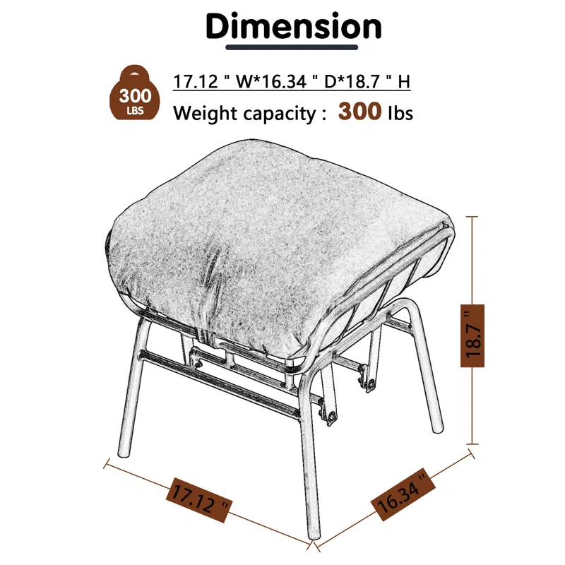 17 Stories Kalysia Metal Rocking Chair with Ottoman & Reviews | Wayfair