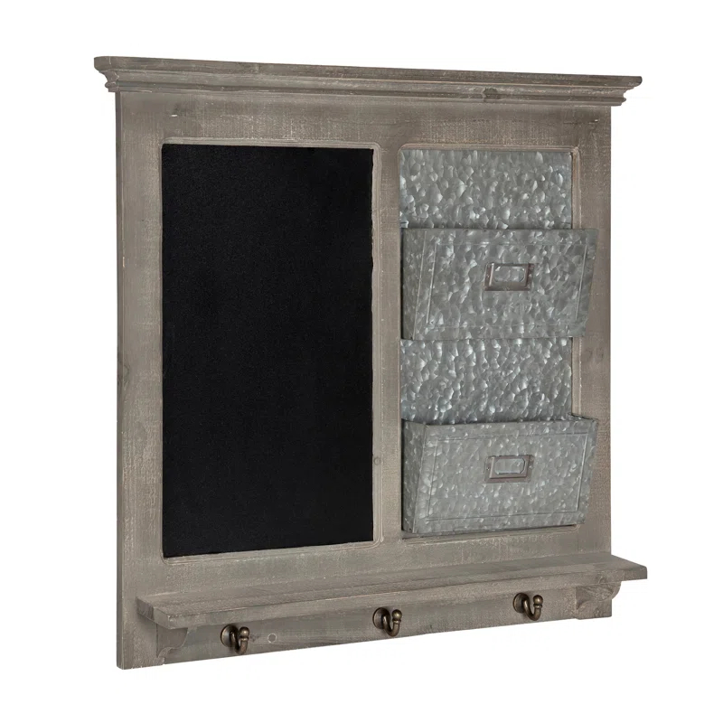 Kate and Laurel Solid Wood Wall Organizer