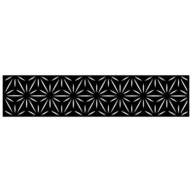 OUTDECO 16"x72" Stars Galvanized Steel Wall and Fence Extension Privacy Panel, Black
