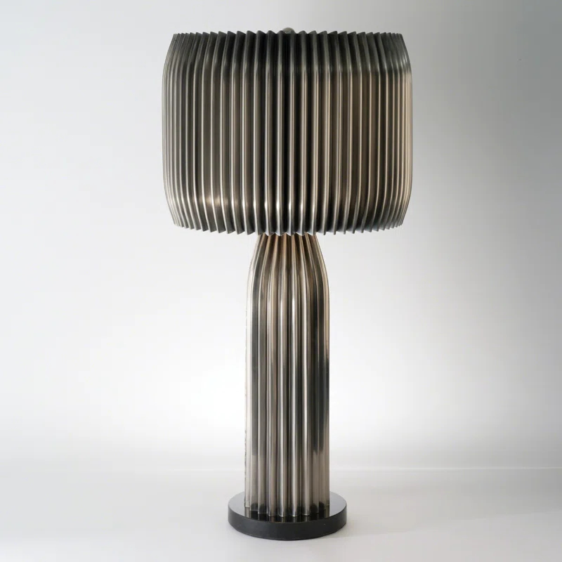Crimp Table Lamp-Antique Nickel