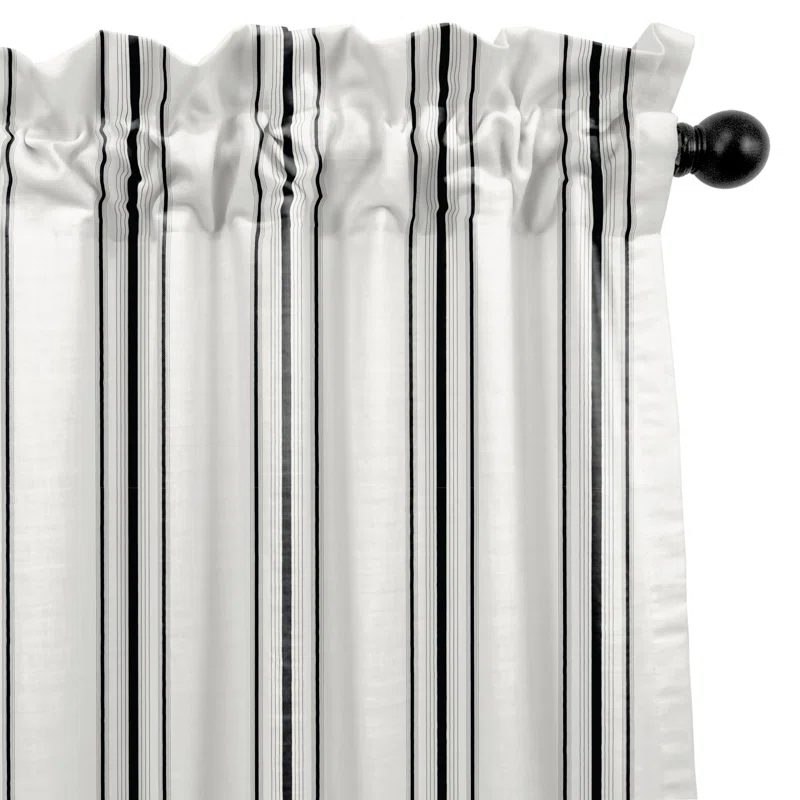 6ix Tailors Fine Linens August Stripe Rod Pocket Drapery Panels - Pair