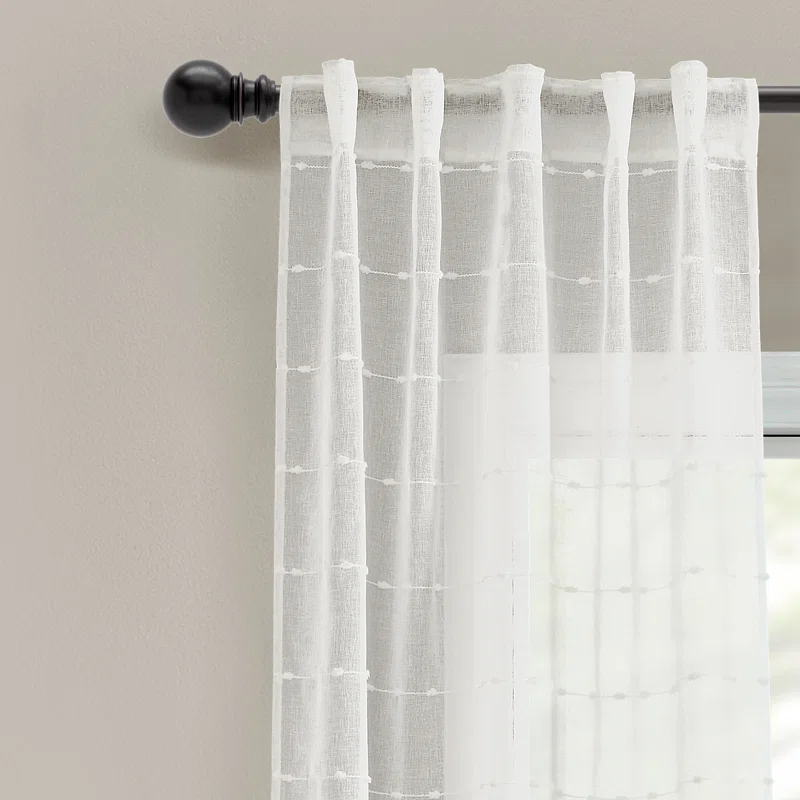Lush Decor Solid Sheer Curtain Panels (Set of 2)