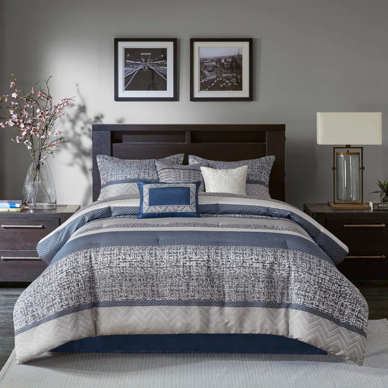Madison Park Rhapsody 7 Piece Jacquard Comforter Set