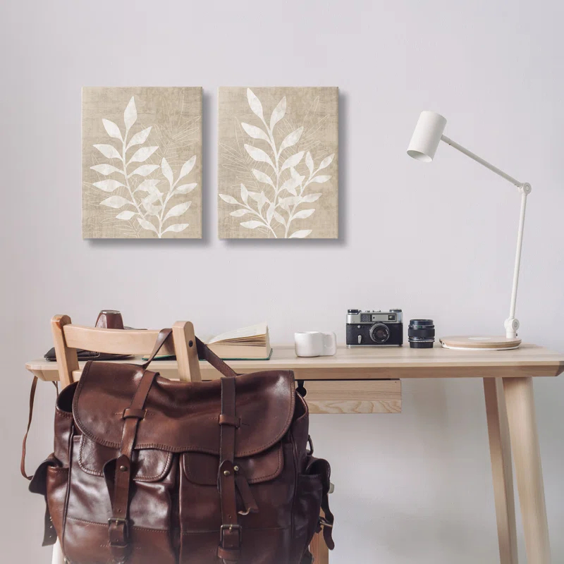Stupell Industries " Boho Botanical Leaf Silhouette " by Natalie Carpentieri 2 - Pieces
