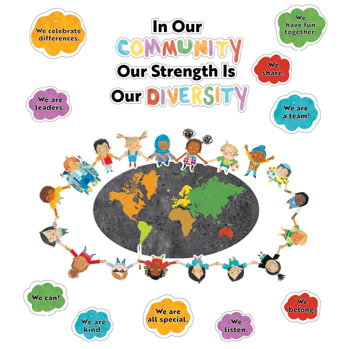 Frank Schaffer Publications/Carson Dellosa Publications All Are Welcome Our Strength Is Our Diversity Bulletin Board Set