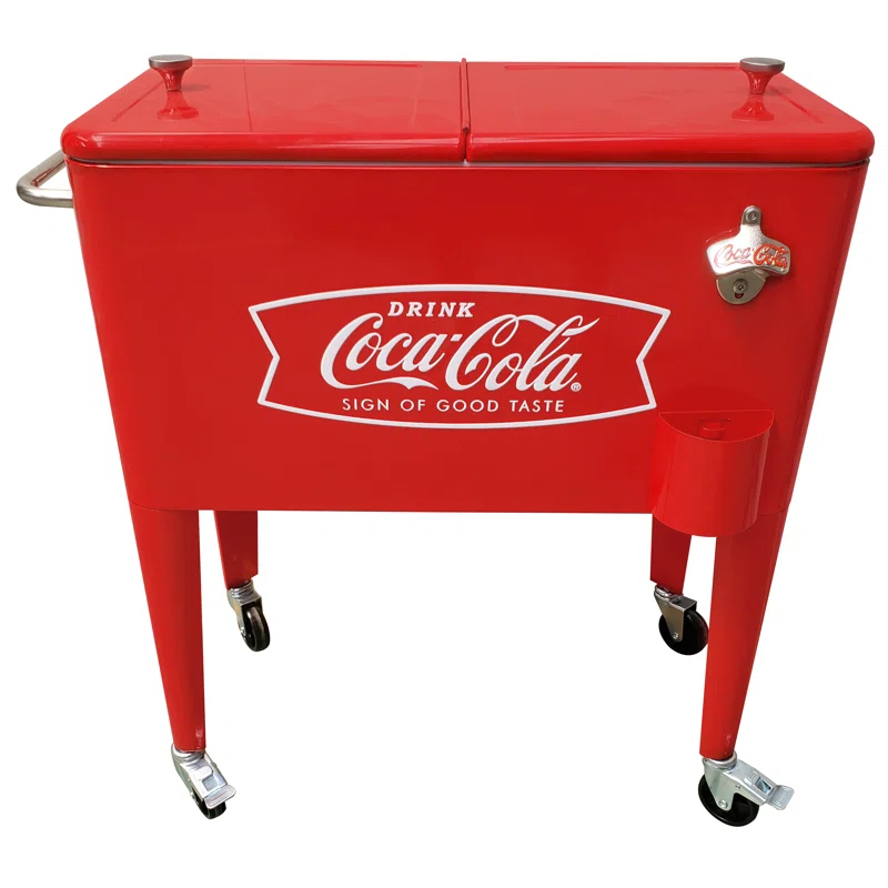 Leigh Country Leigh Country 60 Quarts Serving Station / Cart Cooler with wheels in Red