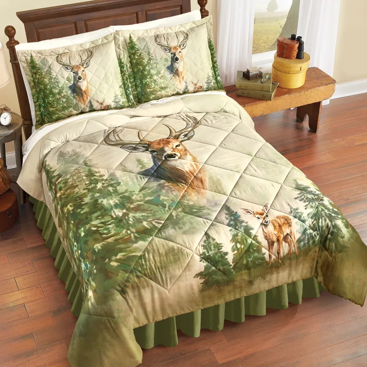 Winston Brands Unique Woodland Deer Scene Comforter Set