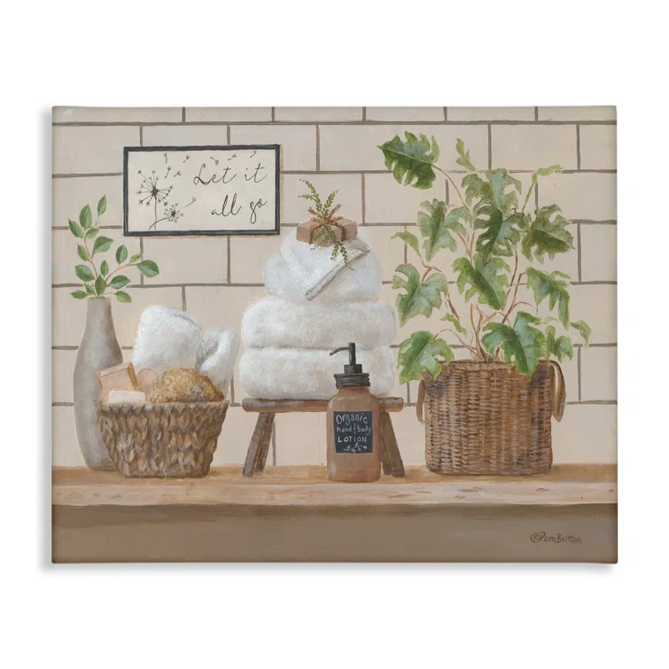 Stupell Industries " Comforting Bathroom Spa Still Life " by Pam Britton Painting Print