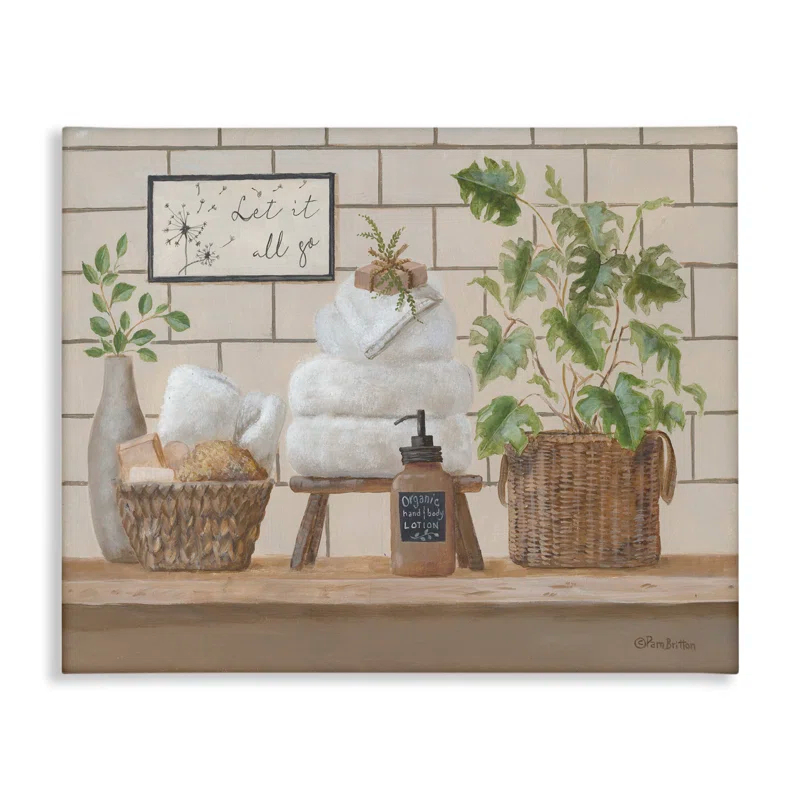 Stupell Industries " Comforting Bathroom Spa Still Life " by Pam Britton Painting Print