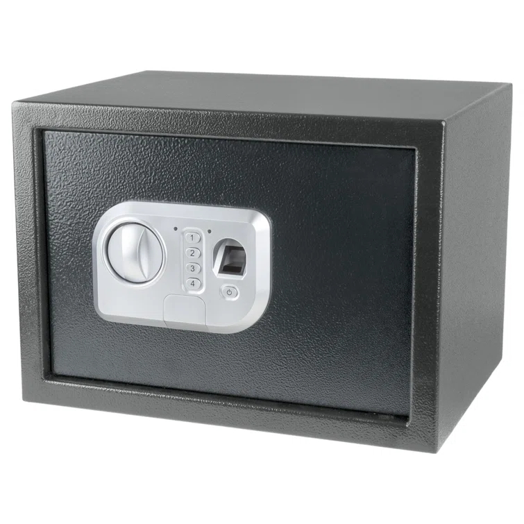 Stalwart Stalwart Electronic Safe - Digital Biometric Fingerprint Lock Box with 2 Override Keys