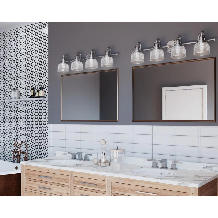 Rosser 4 Light Transparent Dimmable Vanity Light