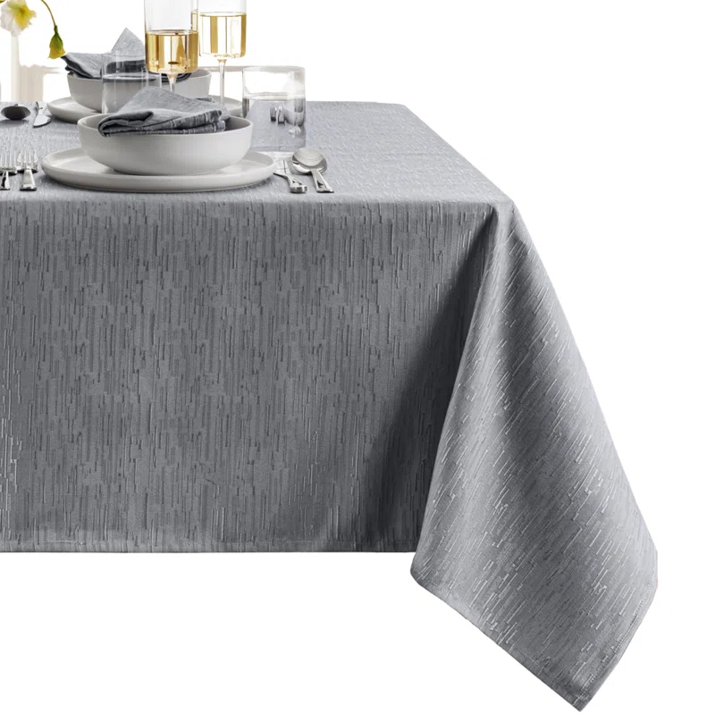 Latitude Run® Brosh Solid Texture Water and Stain Resistant Polyester Rectangle Tablecloth