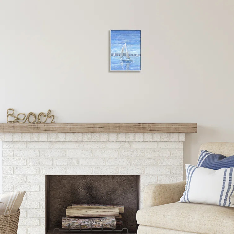 Stupell Industries Az-909-Framed " Blue Sailboat Painting " by Tim OToole