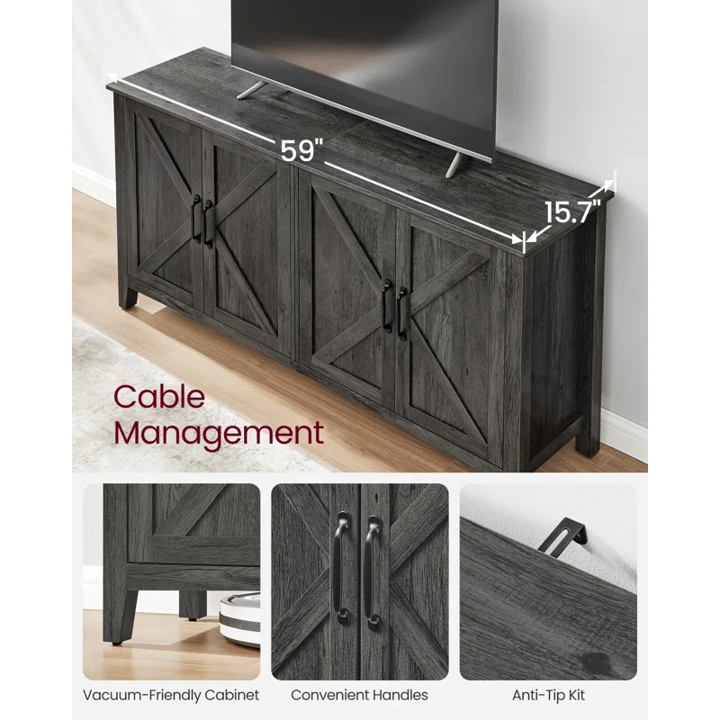Wrought Studio™ Yvette 59"W Credenza Sideboard, Buffet Storage Cabinet
