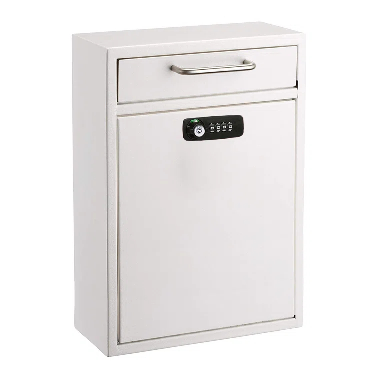 AdirOffice Wall-Mount Secure Drop Box Mailbox with Key and Combination Locking System