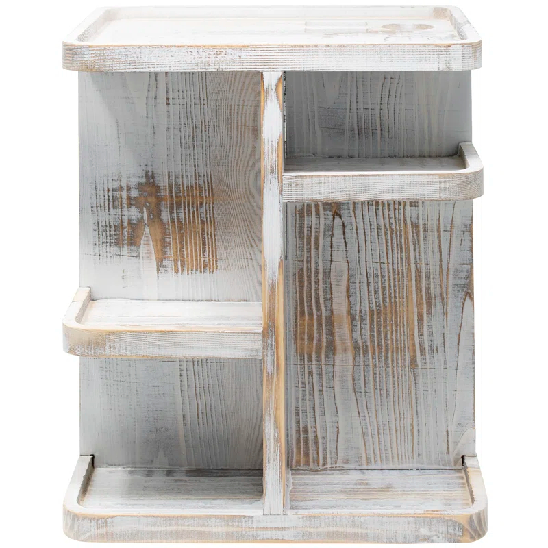 Sorbus 360 degree Rustic Bamboo Rotating Makeup Organizer