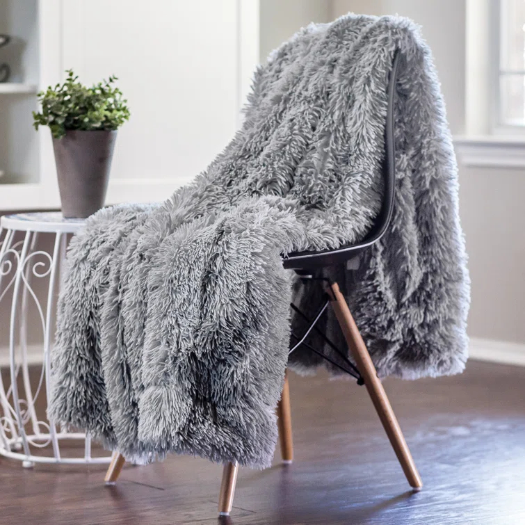 Chanasya Shaggy Shaggy Super Elegent Sherpa Long Fur Throw