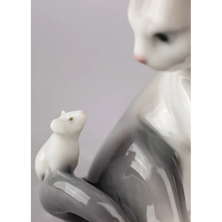 Lladro Cat and Mouse Figurine