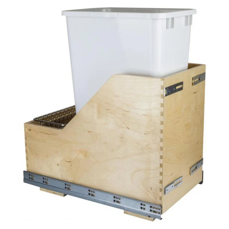 Hardware Resources Solid Wood Open Trash Can - 12.5 Gallons