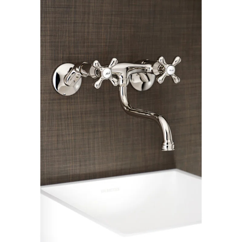 Kingston Brass Kingston Two-Handle 2-Hole Wall Mount Bathroom Faucet