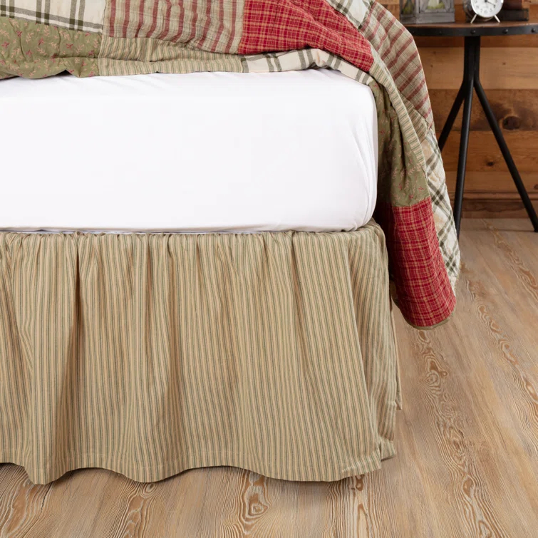 VHC Brands Ozark Ticking Stripe 16" Bed Skirt & Reviews | Wayfair
