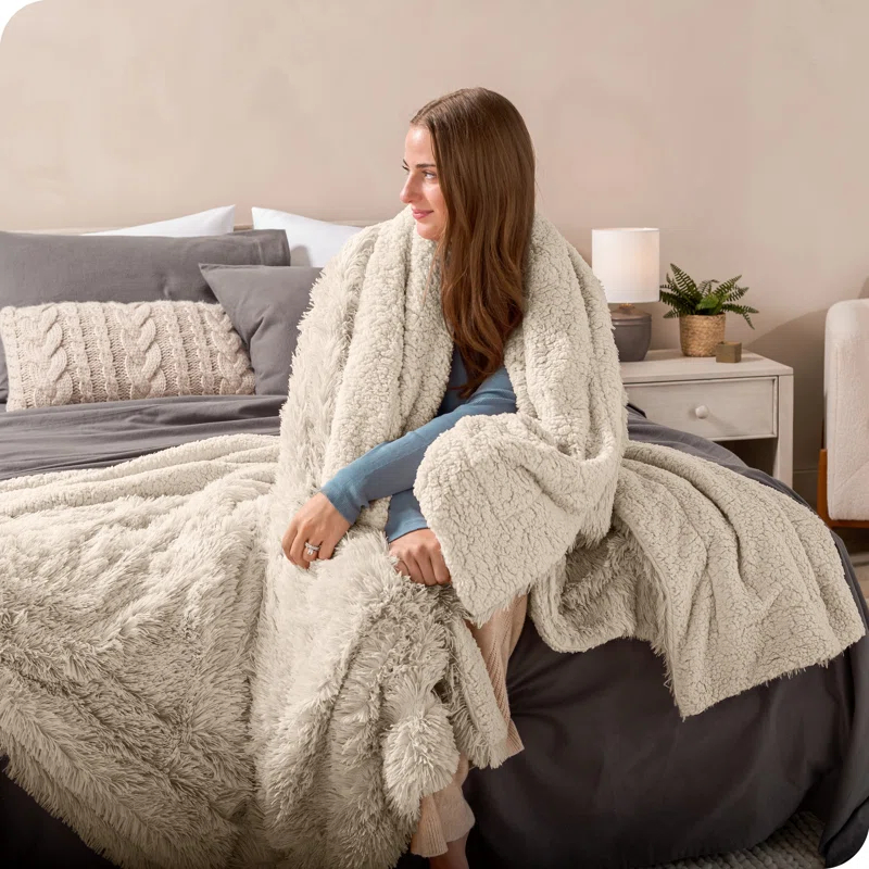 Bare Home Shaggy Faux Fur Sherpa Blanket
