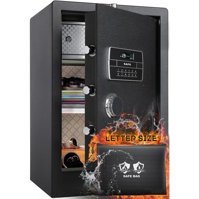 MASTER CRAFT WINDOW AND DOOR Large Safe Box ,4.2 Cubic Feet Home Safe Box With Fireproof Waterproof 27.6In Security Big Safe With Electronic Keypad Digital Lock For Office Hotel