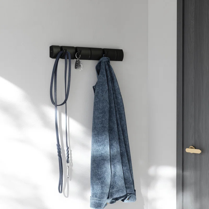 Umbra Flip Solid Wood Wall 5 - Hook Wall Mounted Coat Rack