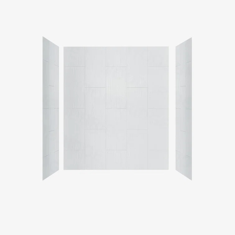 WoodBridge 75/96" H Solid Surface Shower & Tub Wall Panel, Surround, Quick Install, Cuttable, 0.138" thick