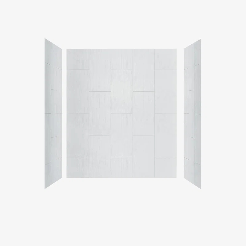 WoodBridge 75/96" H Solid Surface Shower & Tub Wall Panel, Surround, Quick Install, Cuttable, 0.138" thick