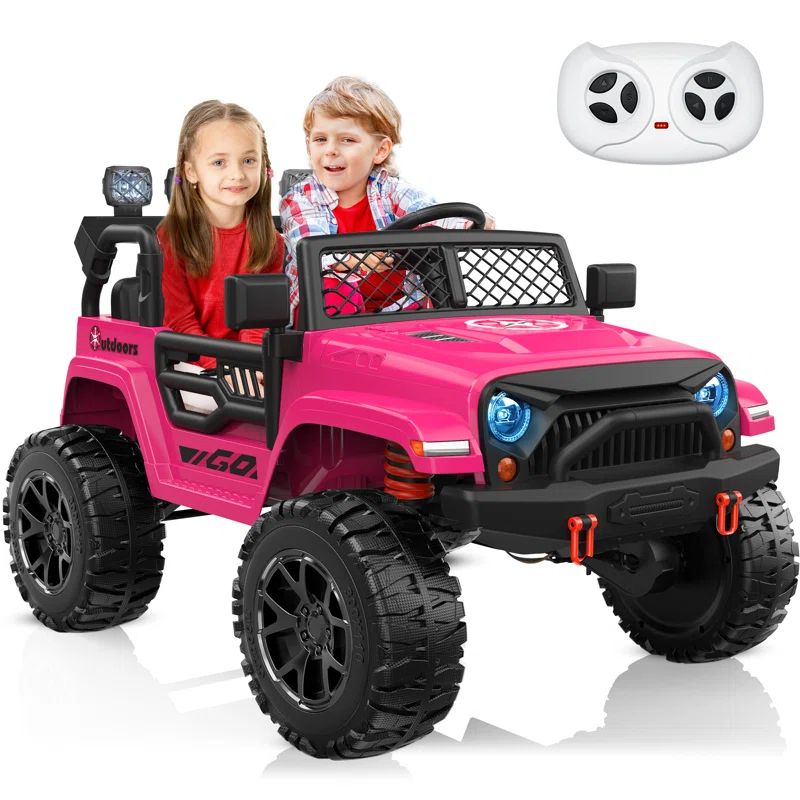 DEARAUTO DearAuto 24v Kids Ride On Car With Eva Tires, 4x75w Motors, Four Wheel Suspension, 3 Adjustable Speed, Mp3, Bluetooth,powered Ride On Truck For Kids