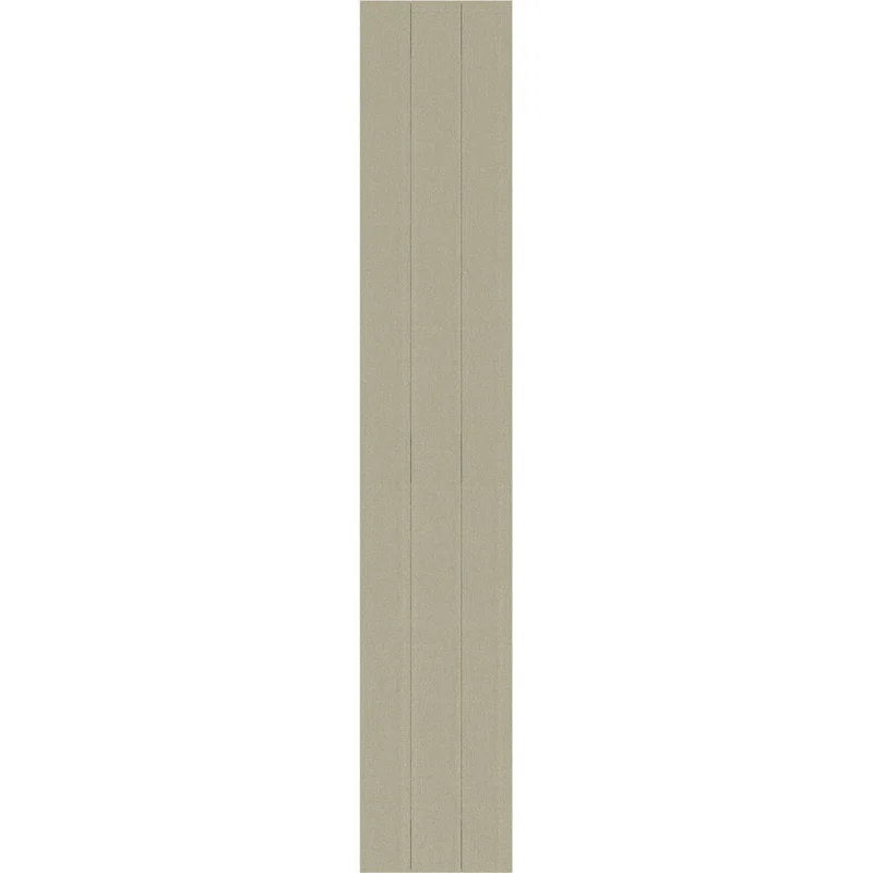 Ekena Millwork Timberthane Faux Rustic Joined Board-n-Batten Faux Wood Shutters w/End Batten