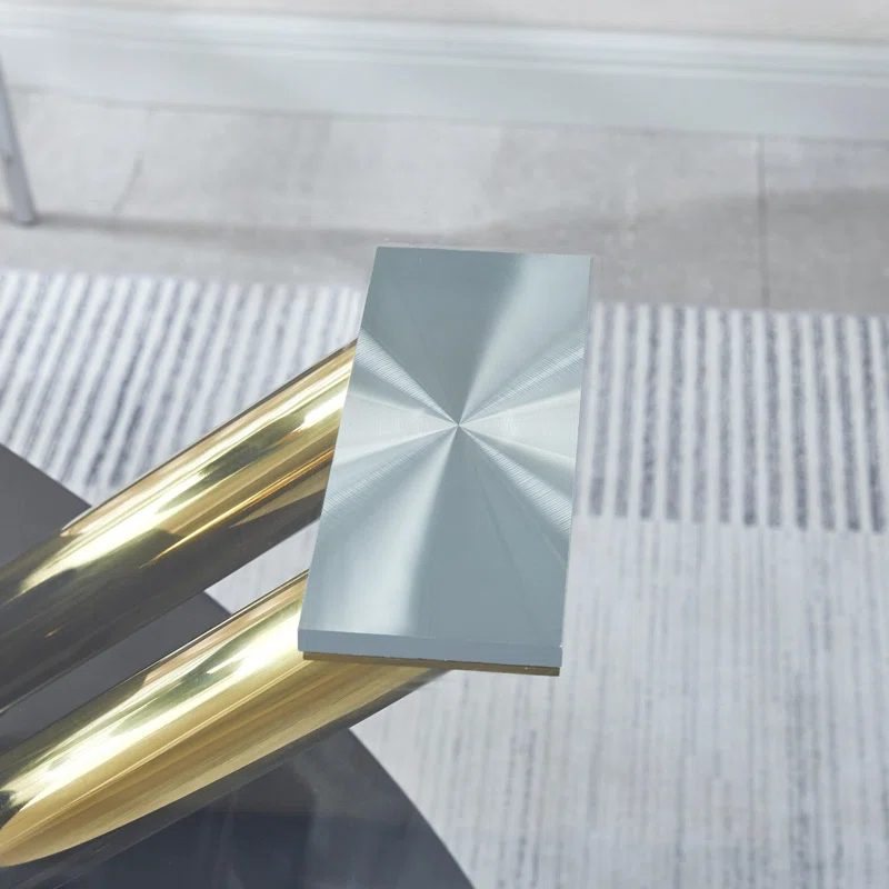 Stylish Dining Room Table, Luxury Glass Top Dining Table