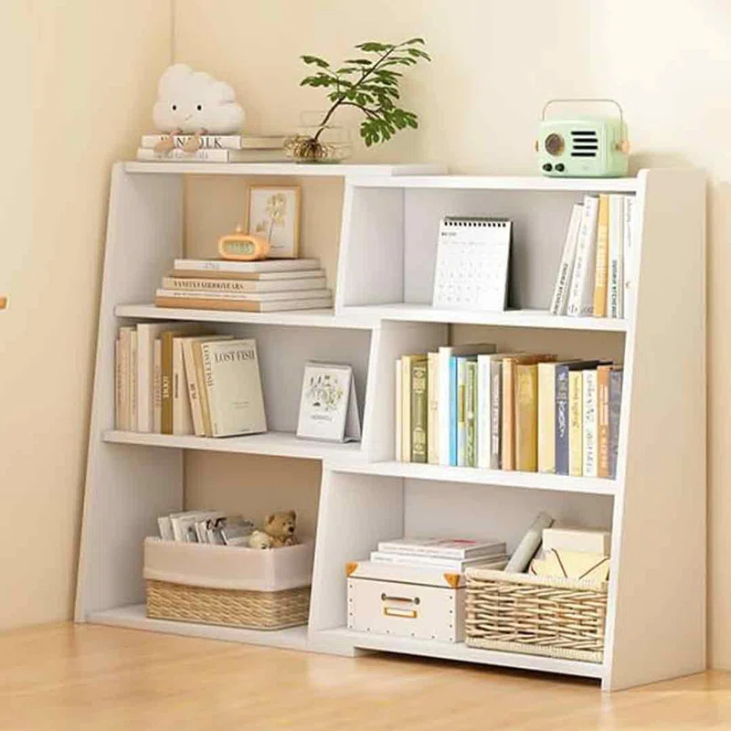 Latitude Run® Wooden Extendable Shelf Bookcase - 3-Tier Ladder Low Short Bookshelf For Small Space Or Corner
