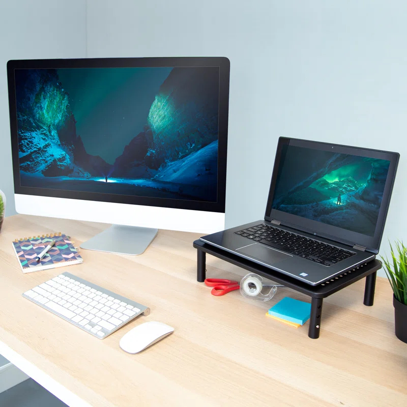 Mount-it Mount-It! Adjustable Monitor Riser | Metal Computer Screen Platform Stand For Desktop Or Laptop