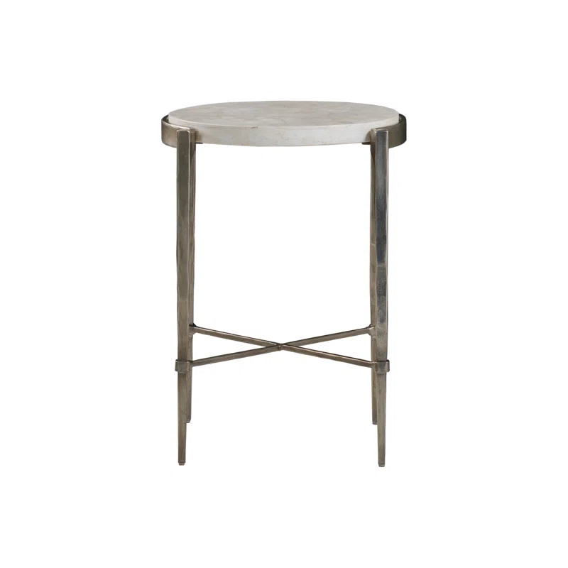 Artistica Home Signature Designs Percival Stone Veneer Tray Top End Table