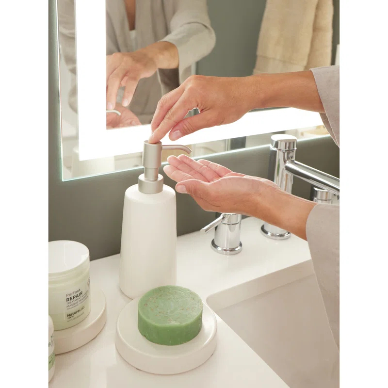 iDesign iDesign Eco Vanity Ceramic Earth Collection Refillable Tall Soap Dispenser