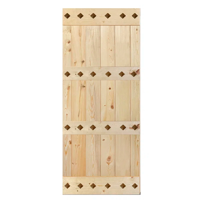 IsLife 84'' Solid Wood Paneled Matte without Installation Hardware Kit Barn Door