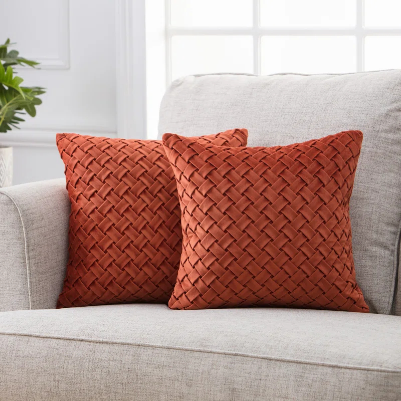 Chanasya Chanasya Lattice Textured Velvet Decorative Throw Pillow Cover (Set of 2)