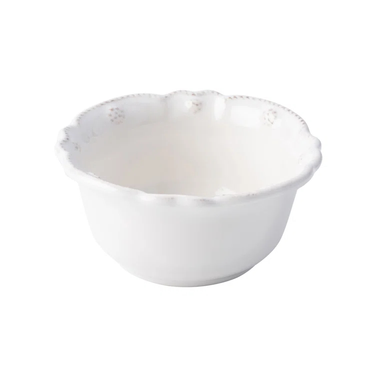 Whitewash Ceramic Stoneware Ramekin with Embossed Detailing
