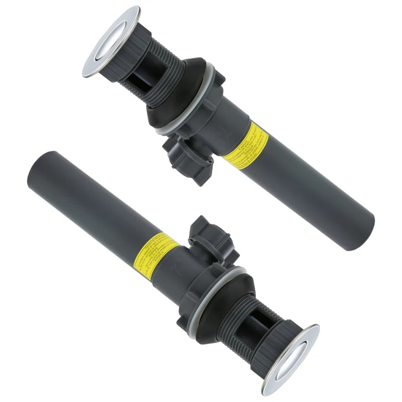 WOWOW X3001CX2 Lift Rod Bathroom Sink Drain with Overflow (Set of 2)