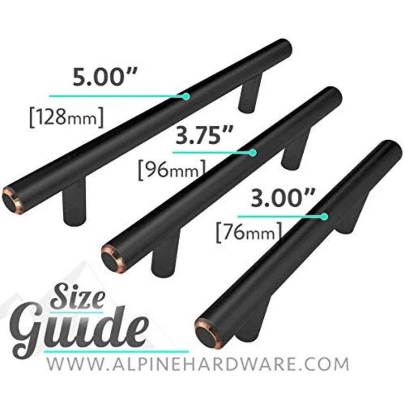 Alpine Hardware Premium Stainless Steel 5" Center to Center Bar Pull Multipack (Set of 5)