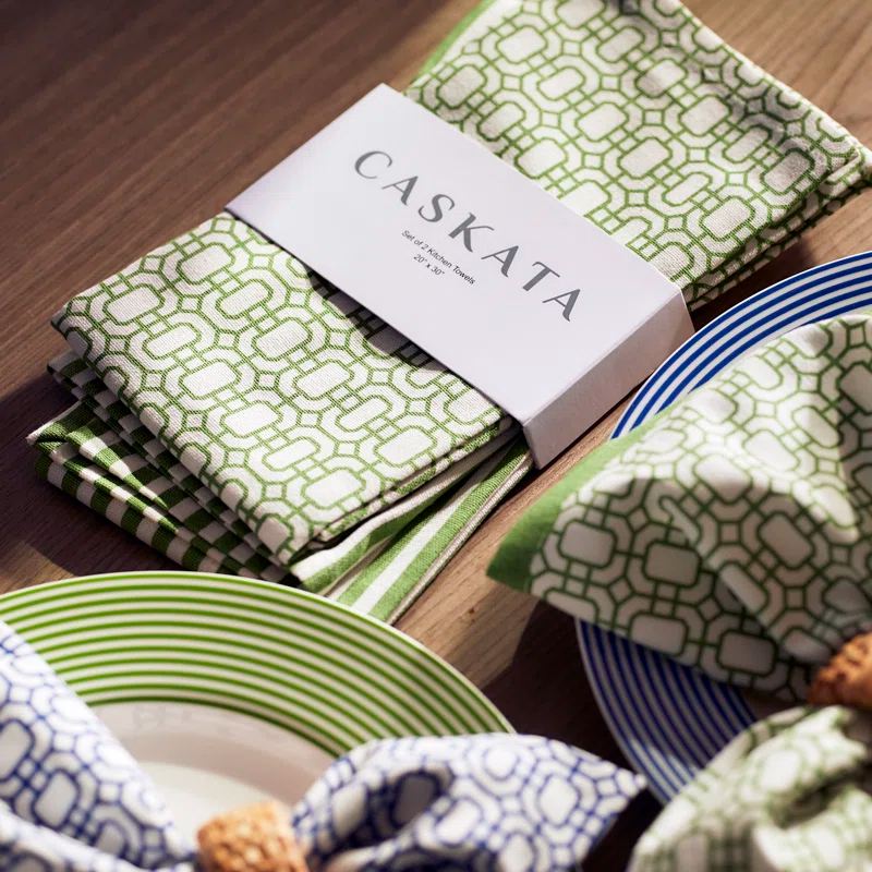 Caskata Newport Stripe Tea Towel Kitchen Towel (Set of 2)
