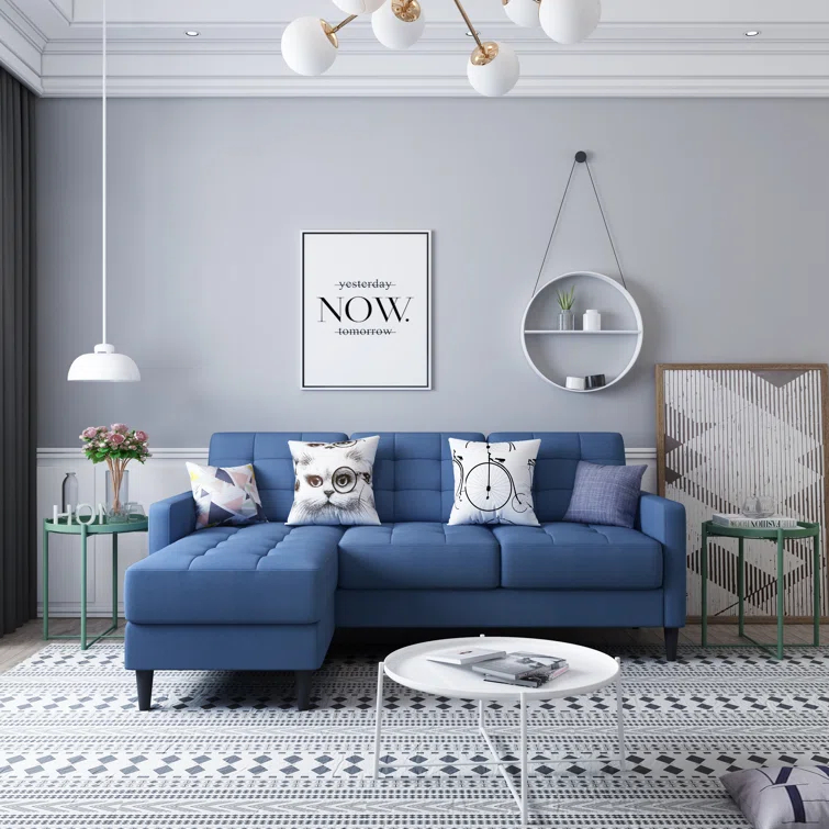 Gold Sparrow Ashland 82" Wide Reversible Sofa & Chaise with Ottoman