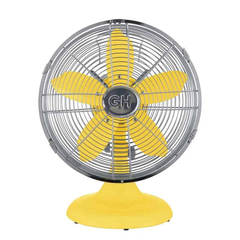 Good Housekeeping Good Housekeeping's All-Metal Retro 3-Speed 12" Oscillating Office Desk Table Fan (Multiple Finishes Available)