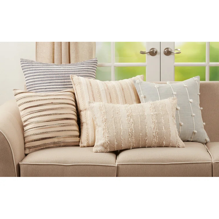Saro Ambrosia Collection Appliqued Cotton Blend Throw Pillow