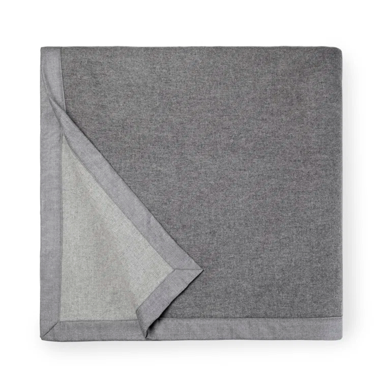 Full/Queen Reversible Gray Merino Wool Blanket