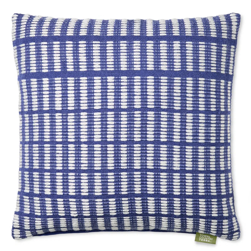 Town & Country Living TOWN & COUNTRY TERRA Alara Solid Border Indoor Outdoor Decorative Pillow 20"x20"
