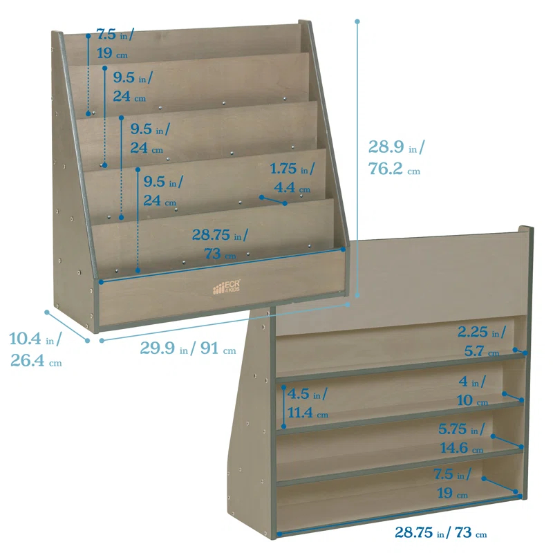 ECR4Kids Streamline Single-Sided Book Display with Storage